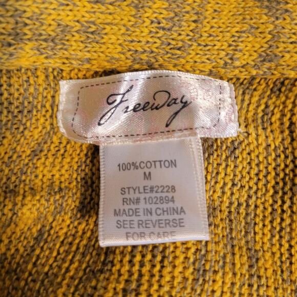 Freeway Open Cardigan Sweater Draped Boho Aztec M - Picture 5 of 7